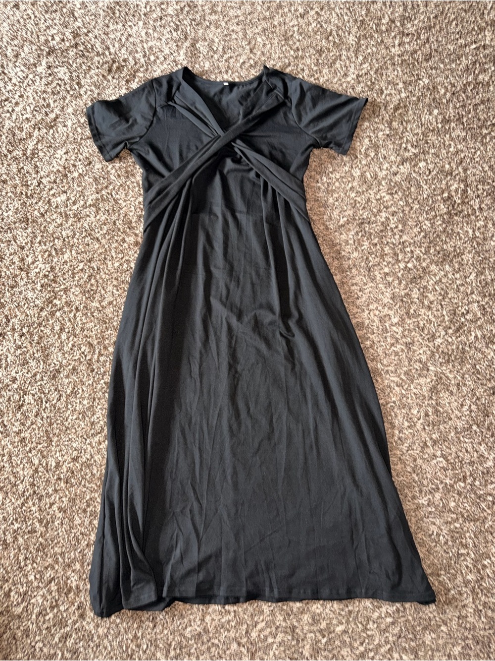 NEW Black X Front Short Sleeve Fit & Flare Dress